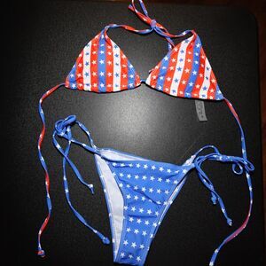 SHEIN Red White & Blue Star Bikini Set | Women’s Swimsuit